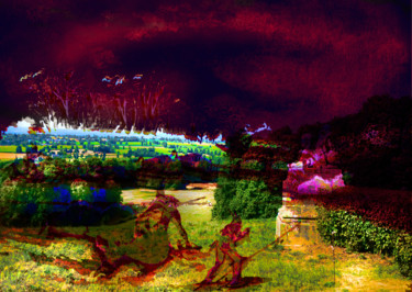 Digitale Kunst mit dem Titel "paysage de campagne…" von Michel Tabanou, Original-Kunstwerk, Digitale Malerei