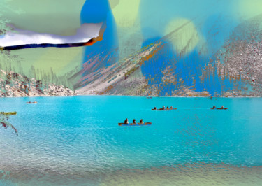 Arts numériques intitulée "Blue day" par Michel Tabanou, Œuvre d'art originale, Peinture numérique