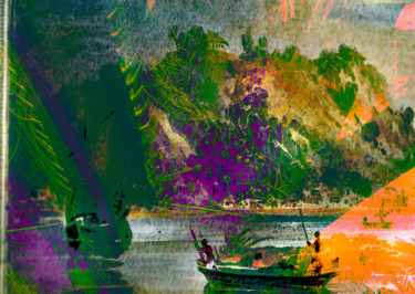 Digital Arts με τίτλο "sur le fleuve" από Michel Tabanou, Αυθεντικά έργα τέχνης, Ψηφιακή ζωγραφική