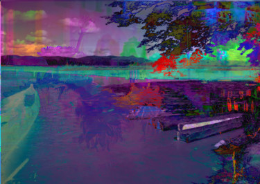 Arte digitale intitolato "Lac Alaotra" da Michel Tabanou, Opera d'arte originale, Pittura digitale