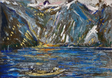 Painting titled "FJORD" by Michel Tabanou, Original Artwork, Acrylic