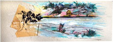 Peinture intitulée "pour sortir du conf…" par Michel Tabanou, Œuvre d'art originale, Pastel Monté sur Carton