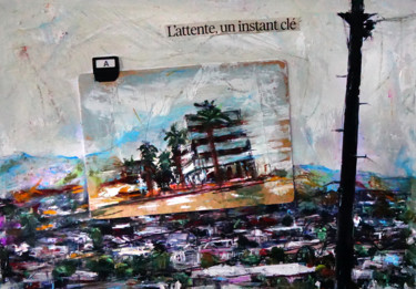 Painting titled "l'attente, un insta…" by Michel Tabanou, Original Artwork, Acrylic