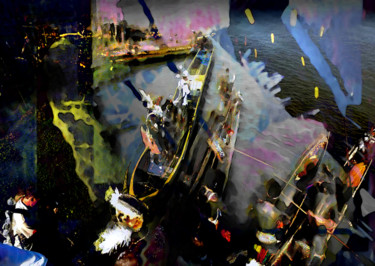 Digital Arts titled "on the Sungai Urumb…" by Michel Tabanou, Original Artwork, Digital Painting