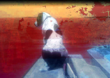 Digital Arts titled "Waiting dog" by Michel Tabanou, Original Artwork, Digital Painting