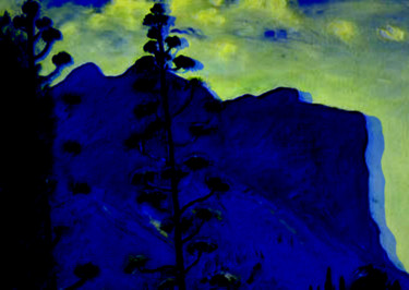 Digitale Kunst mit dem Titel "blues mountains Ida…" von Michel Tabanou, Original-Kunstwerk, Digitale Malerei