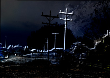 Digital Arts titled "night driving on th…" by Michel Tabanou, Original Artwork, Digital Painting