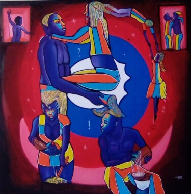 Peinture intitulée "Elle m'a séduit" par Michel Taiwo, Œuvre d'art originale, Acrylique