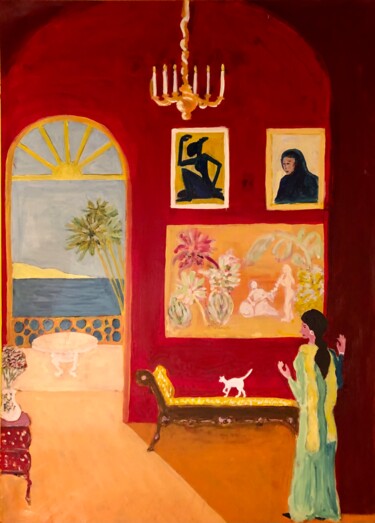 Pittura intitolato "Goa, room with a vi…" da Michel Testard, Opera d'arte originale, Olio