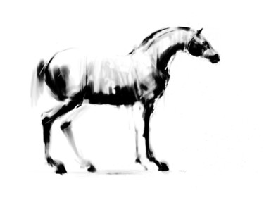 Arts numériques intitulée "Horse 31" par Michel Thiery (By Daesyl arts), Œuvre d'art originale, Peinture numérique