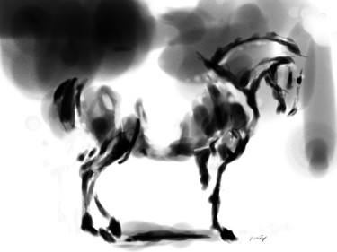Arts numériques intitulée "Horse 13" par Michel Thiery (By Daesyl arts), Œuvre d'art originale, Peinture numérique