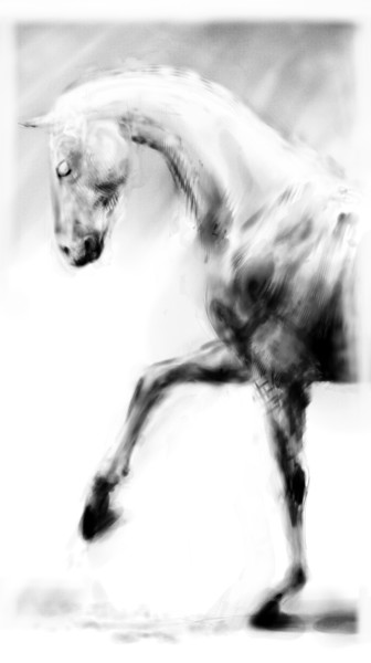 Arts numériques intitulée "Horse 17 Pegasus dy…" par Michel Thiery (By Daesyl arts), Œuvre d'art originale, Peinture numériq…
