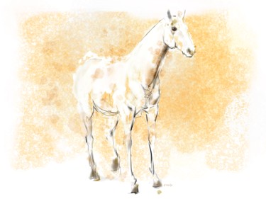 Arts numériques intitulée "Horse 23" par Michel Thiery (By Daesyl arts), Œuvre d'art originale, Peinture numérique