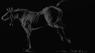 Arts numériques intitulée "Horse IX - 002" par Michel Thiery (By Daesyl arts), Œuvre d'art originale