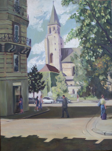 Painting titled "Eglise de Saint Ger…" by Mth, Original Artwork, Oil
