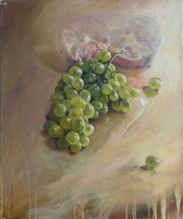 Painting titled "Raisins et grenades" by Mth, Original Artwork, Oil