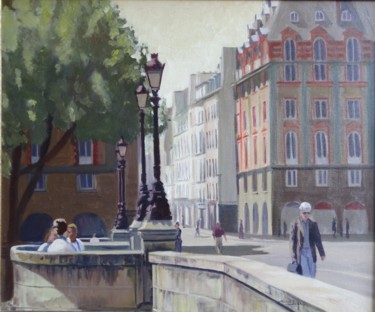 Painting titled "Promenade en fin d'…" by Mth, Original Artwork, Oil