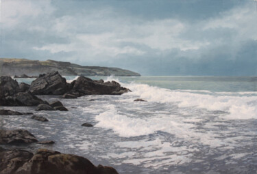 Pittura intitolato "L'océan par temps g…" da Michel Trapezaroff, Opera d'arte originale, Olio