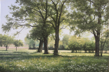 Peinture intitulée "En mai dans la camp…" par Michel Trapezaroff, Œuvre d'art originale, Huile