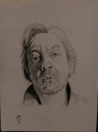 Disegno intitolato "serge gainsbourg" da Michel Uderso, Opera d'arte originale