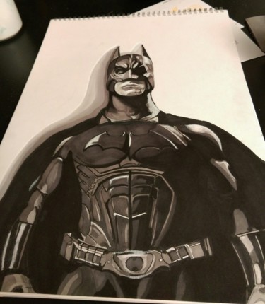 Drawing titled "batman dark knight" by Michel Uderso, Original Artwork