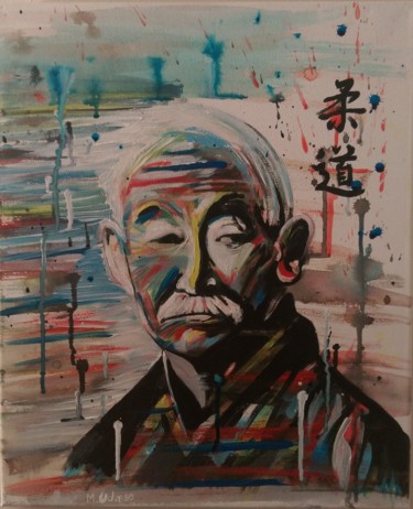 Malerei mit dem Titel "jigoro kano" von Michel Uderso, Original-Kunstwerk, Acryl