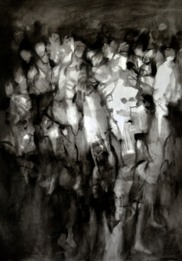 Painting titled "Los Buscadores de T…" by Michel V. Meulenert (Meulenert), Original Artwork, Charcoal