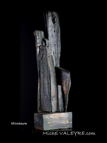 Sculpture intitulée "minotaure.jpg" par Michel Valeyre, Œuvre d'art originale, Bois