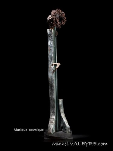 Sculpture titled "musique-cosmique.jpg" by Michel Valeyre, Original Artwork, Glass