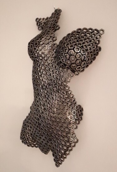 Sculpture titled "Buste 122021" by Michel Vasseur, Original Artwork, Metals