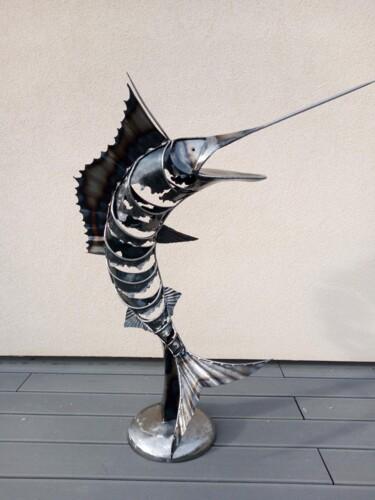 Rzeźba zatytułowany „Espadon” autorstwa Michel Vasseur, Oryginalna praca, Metale