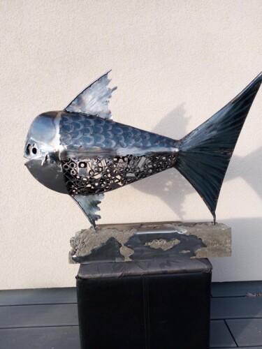 雕塑 标题为“poisson 2” 由Michel Vasseur, 原创艺术品, 金属