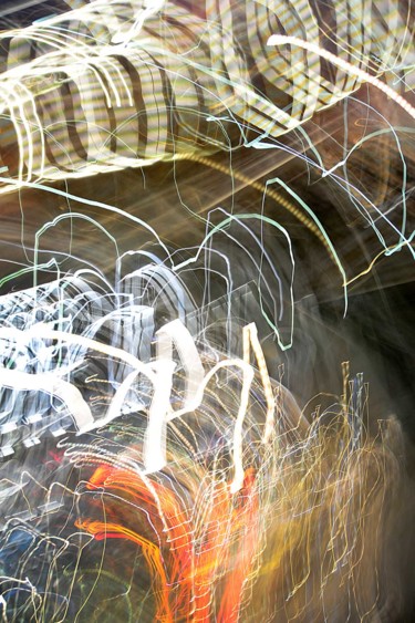 Photography titled ""IMAGE DE LUMIERES…" by Michel Volle, Original Artwork, Light Painting Mounted on Cardboard