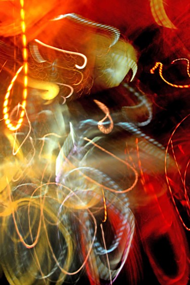 Photography titled ""IMAGES DE LUMIERES…" by Michel Volle, Original Artwork, Light Painting Mounted on Cardboard
