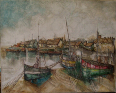 Painting titled "côtes d’Italie" by Michel Yahyavi, Original Artwork, Oil