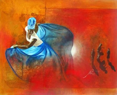 Peinture intitulée "La danse" par Michel Zambo, Œuvre d'art originale, Acrylique