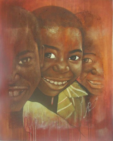 Peinture intitulée "sourire.jpg" par Michel Zambo, Œuvre d'art originale, Acrylique