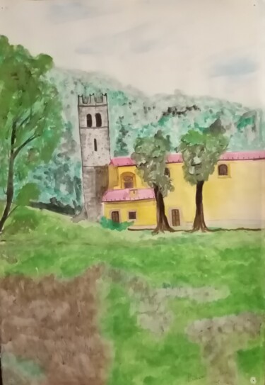Peinture intitulée "Chiesa di San rocco" par Michela Brunini, Œuvre d'art originale, Aquarelle