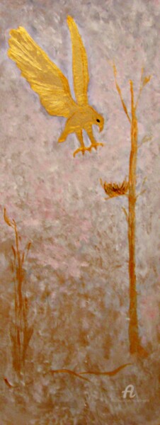 Pittura intitolato "Anticipation" da Michela Curtis, Opera d'arte originale, Olio Montato su Altro pannello rigido