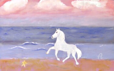Schilderij getiteld "Little Horse" door Michela Curtis, Origineel Kunstwerk, Acryl