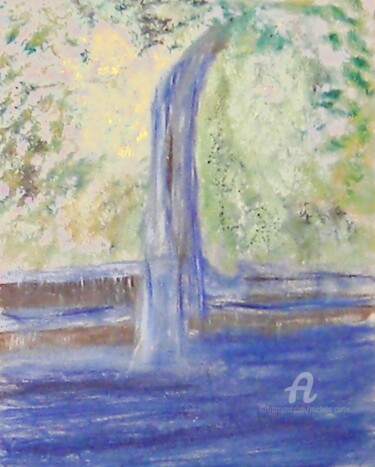 Painting titled "The Cascade" by Michela Curtis, Original Artwork, Oil