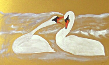 Painting titled "The Courtship" by Michela Curtis, Original Artwork, Oil