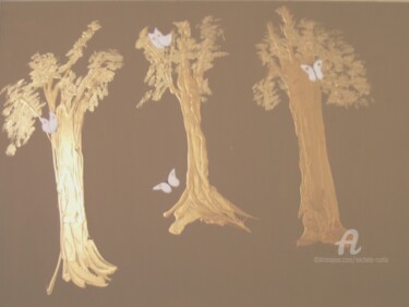Pittura intitolato "Trees of Fall" da Michela Curtis, Opera d'arte originale, Acrilico