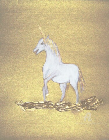Malerei mit dem Titel "The Unicorn of Ench…" von Michela Curtis, Original-Kunstwerk, Acryl