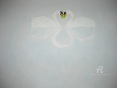 Картина под названием "The Swans" - Michela Curtis, Подлинное произведение искусства, Масло