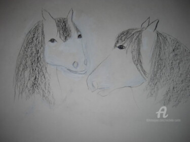 Tekening getiteld "The Horses - Image…" door Michela Curtis, Origineel Kunstwerk, Houtskool