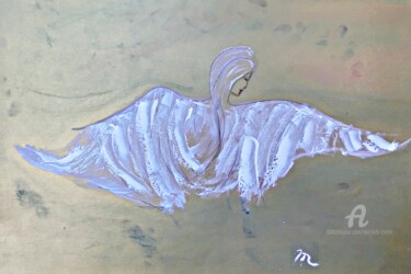 Painting titled "Angel Wings" by Michela Curtis, Original Artwork, Oil