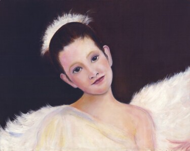 Painting titled "The Angel" by Michela Curtis, Original Artwork, Oil