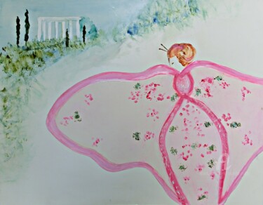 Pittura intitolato "Madame Butterfly -…" da Michela Curtis, Opera d'arte originale, Olio Montato su Altro pannello rigido