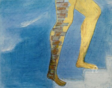 Painting titled "The Stairs" by Michela Curtis, Original Artwork, Acrylic